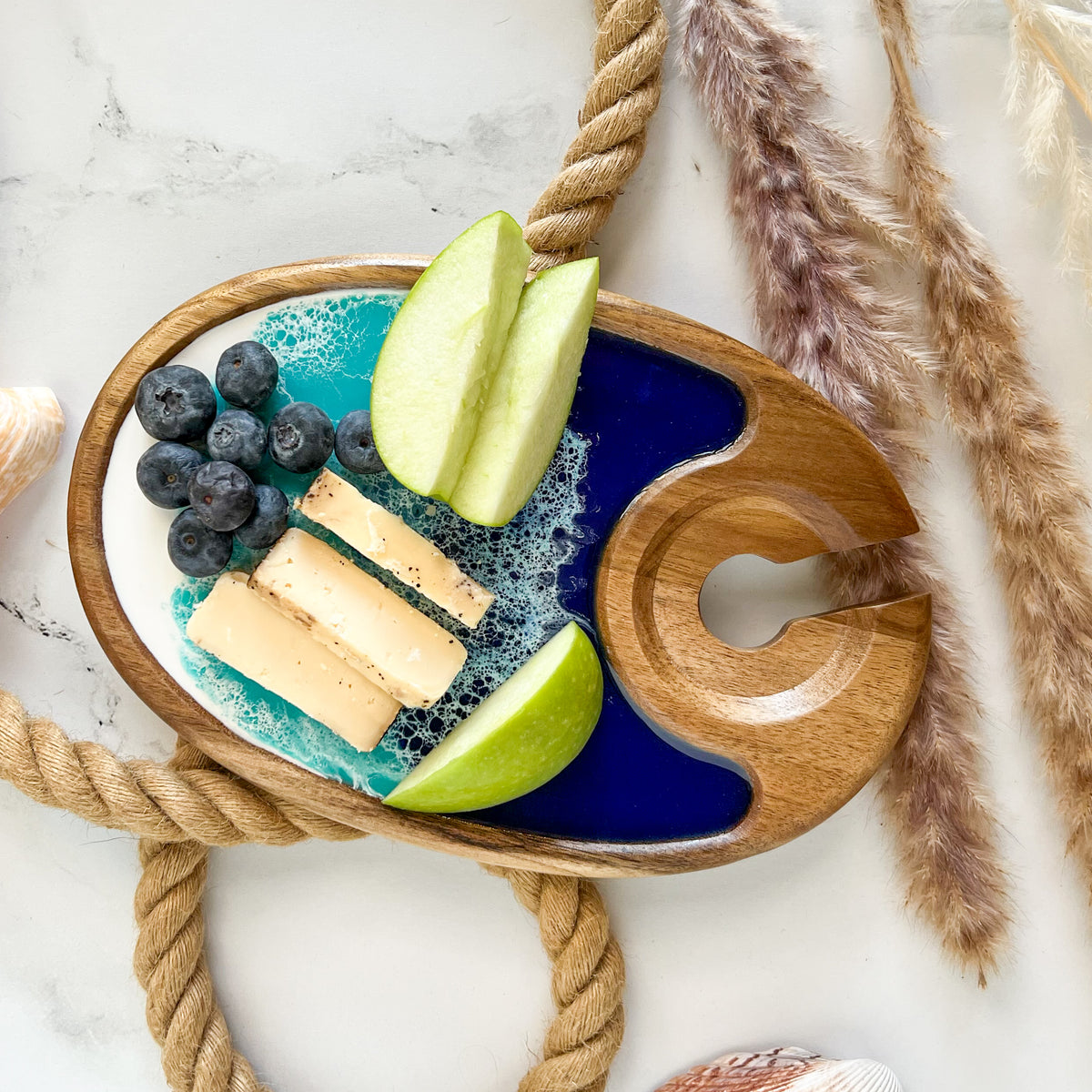 Personal Charcuterie Board with Wine Glass Holder